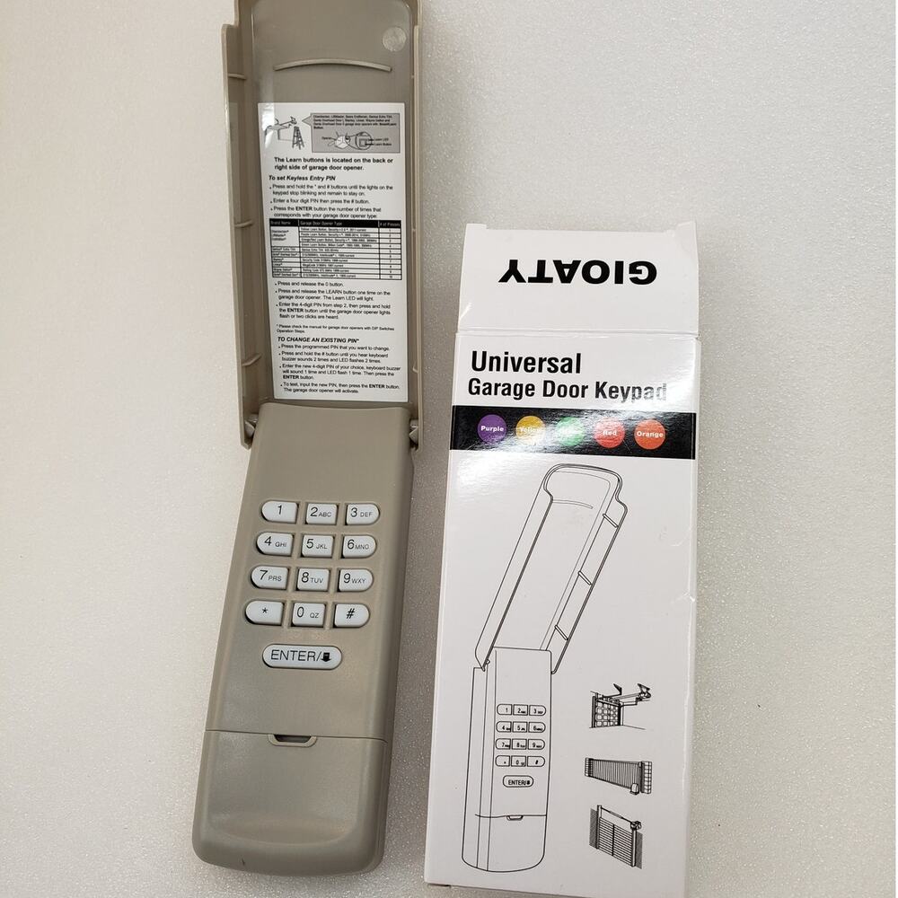 GIOATY Universal Wireless Garage Door Keypad (Keyless Entry System)